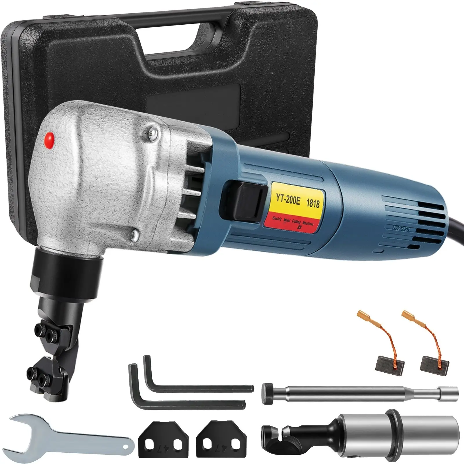 Sheet Metal Nibbler 380W Electric Nibbler 1800 RPM High Speed Rotor 0.07 In / 1.8 Mm Cutting Nibbler Tool With Replaced Blades And Storage Case For Stainless Steel Aluminum Plastic