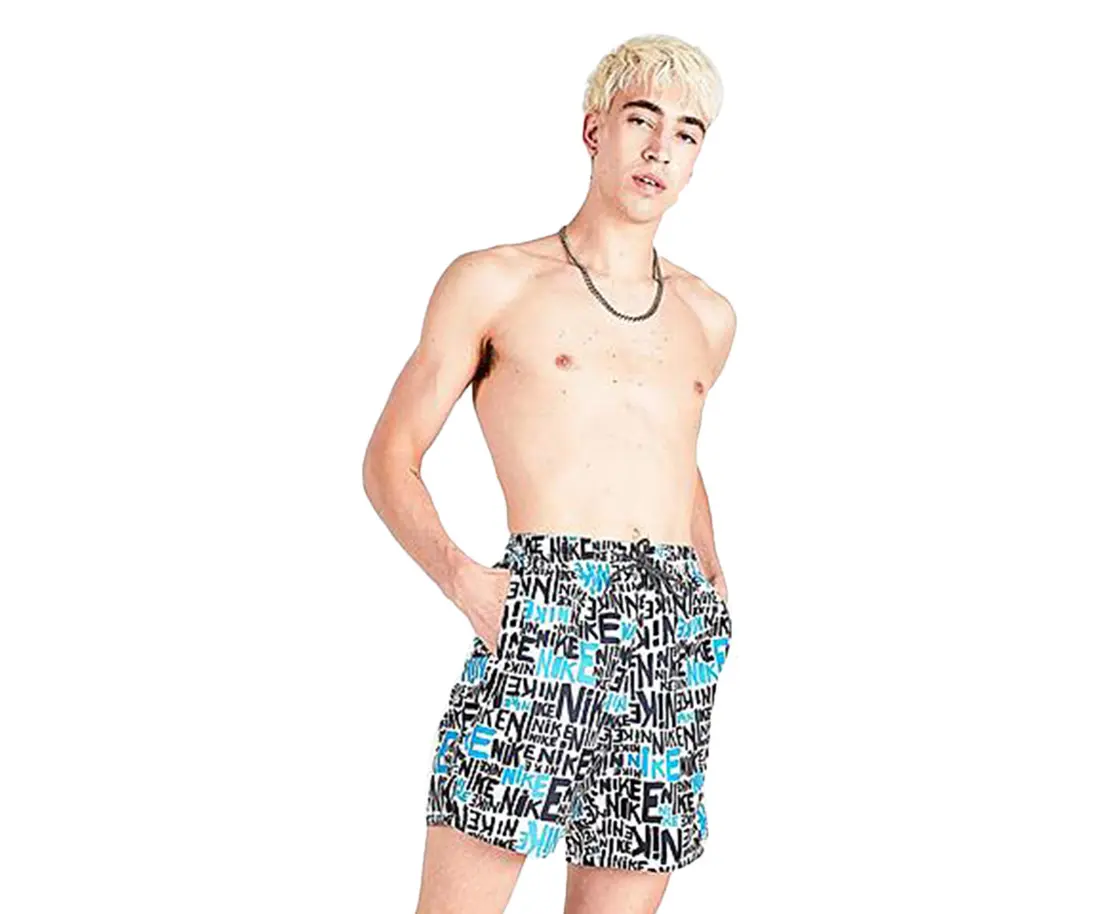 NIKE Men's 7-Inch Sportswear Swim Trunks with Allover Print for Casual Swimming and Everyday Pool Wear, Printed Pattern
