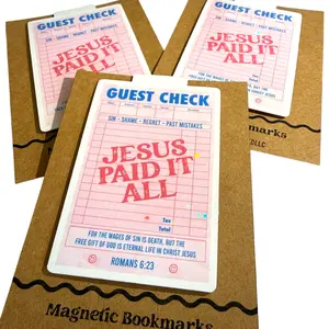 Jesus Paid It All Magnetic Bookmark Holographic Bookmark with Romans 6:23 Verse for Inspirational Reading