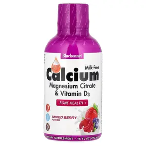 Bluebonnet Nutrition Liquid Calcium Magnesium Citrate & Vitamin D3, Mixed Berry , 16 fl oz (473 ml)