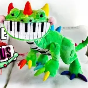 Pianosaurus Plush Nightmare Critters Green Dinosaur Stuffed Doll Anime Cute Toys Doll Collectibles Peluches Kids Gift Custom