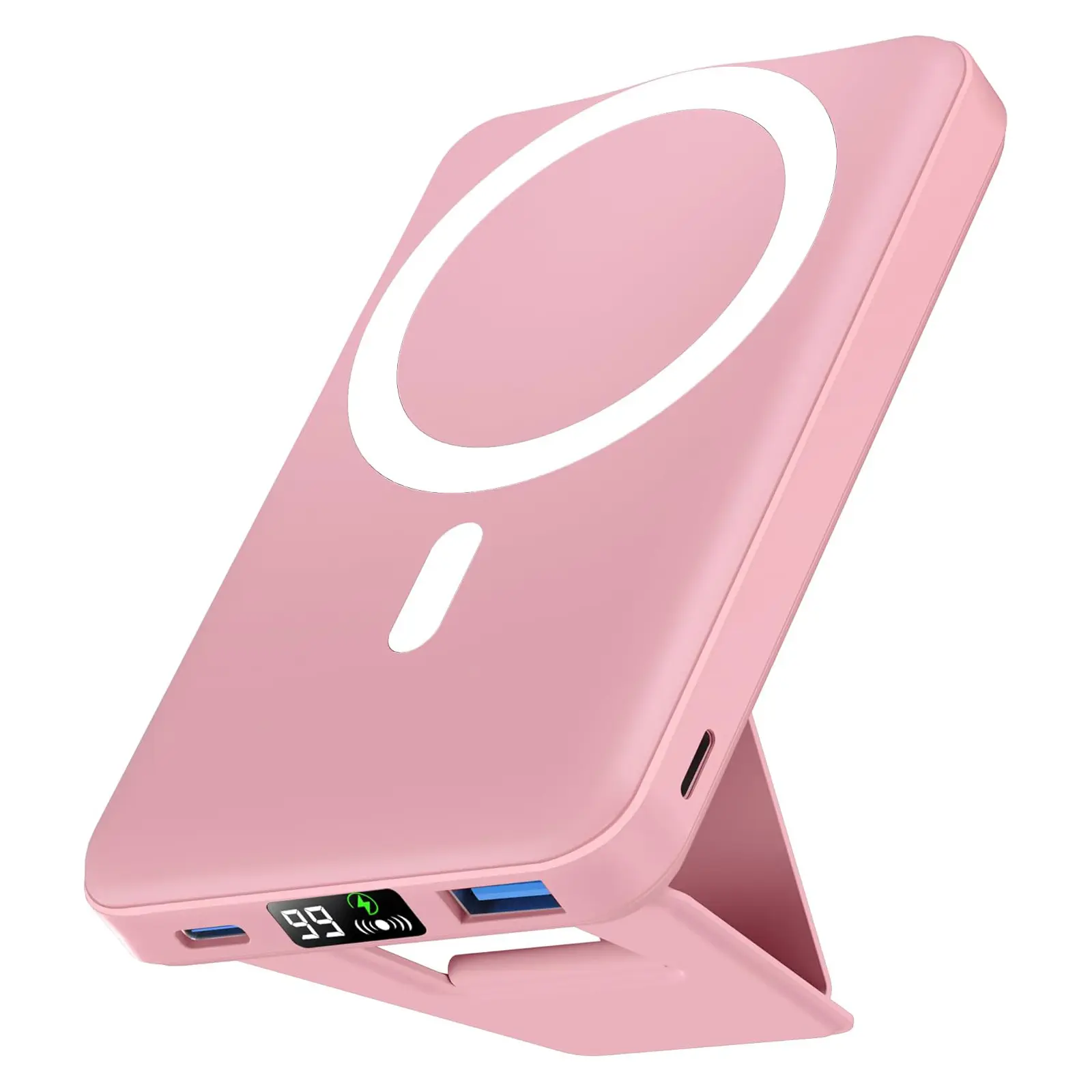 Podoru MagSafe Magnetic Power Bank, 10000mAh Foldable 22.5W Fast Charging, 3-Port Multi-Device Charger with USB Type-C/A, Batteries Only for iPhone 17/16/15/14/13/12 Series