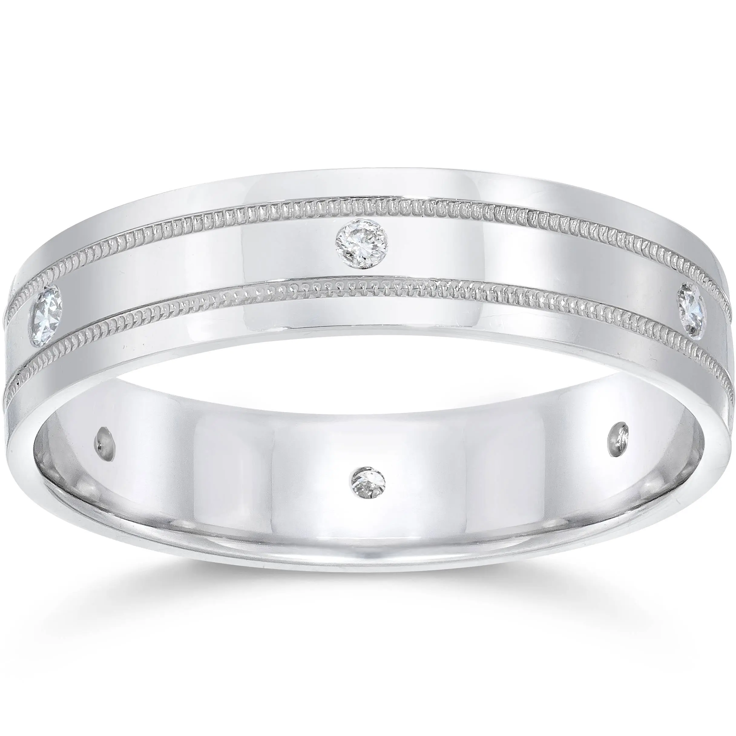 Mens Platinum Diamond Comfort Fit 6mm Wedding Band Mens Platinum Diamond Comfort Fit 6mm Wedding Band