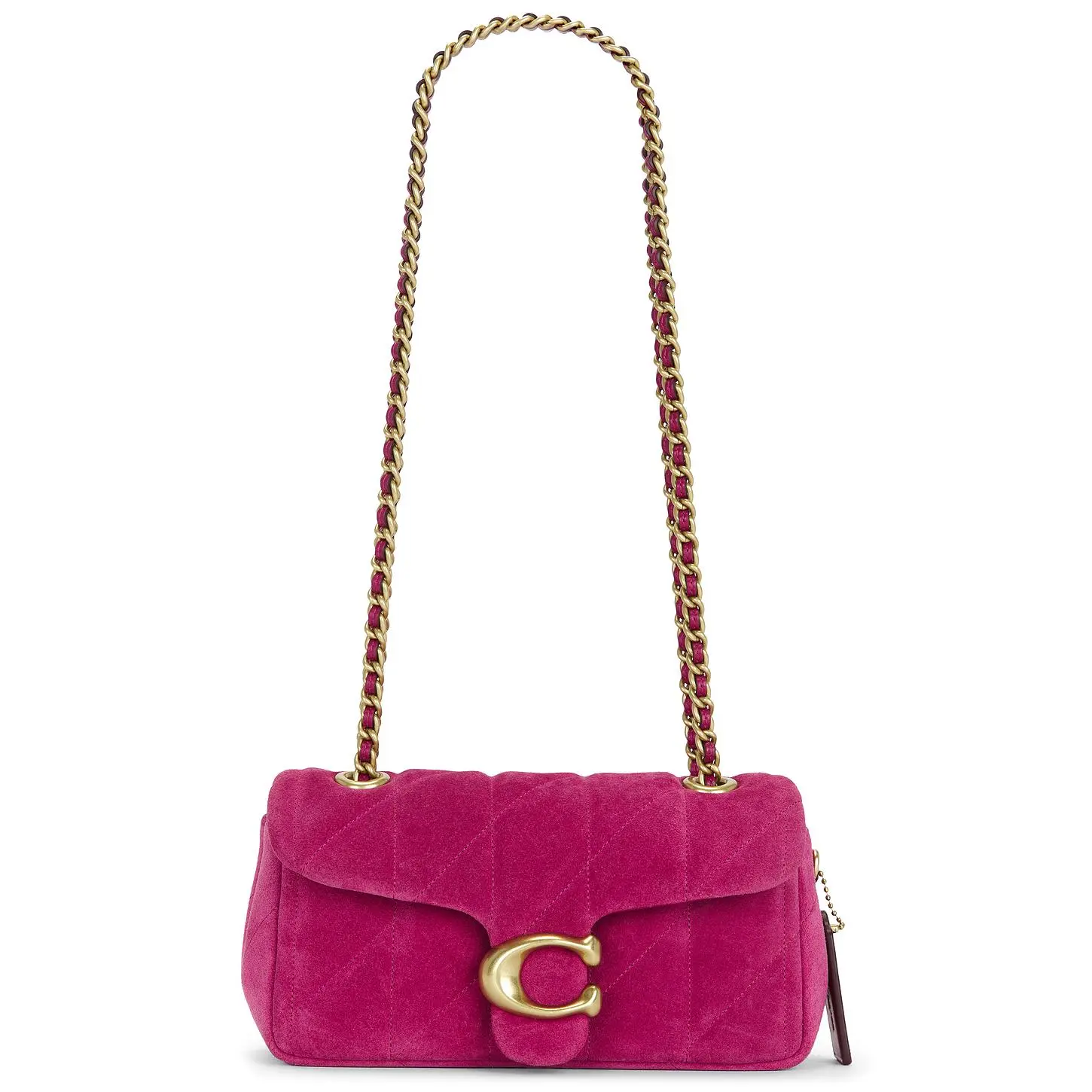 Coach Quilted Suede Tabby Shoulder Bag 20 in Dark Fuchsia