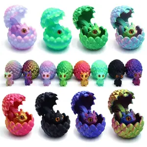 3D Printed  Dragon Egg &  Mini Dragon. Random Colors, A Fantasy Themed Desktop Decor for Easter, Valentine‘s or New Year