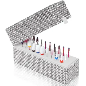 Drill Bits Holder Box: 30 Holes Rhinestone Drill bit Holder  tech for  Drill bits Storage  Stand Displayer Organizer Case for Manicure Tools(Drill bits not Included) ()