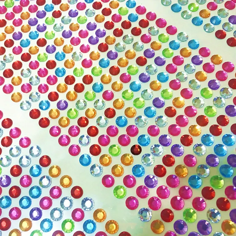 640pcs/pack 5mm, 900pcs/pack 4mm, 1040pcs/pack 3mm Rhinestone Stickers, Gemstone Stickers, Self-adhesive Jewelry Stickers, Diy Decorative Stickers, Crafts Sparkling Stickers, Eye Makeup Decoration, Nails, Acrylic Stickers In Various Styles