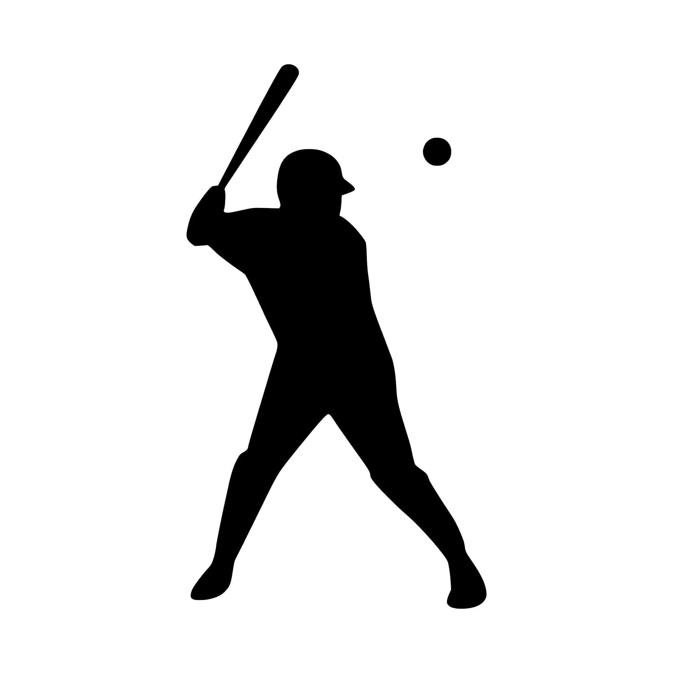 Baseball Batter Swing Sticker Decal - Silhouette Design for Baseball Fans and Enthusiasts