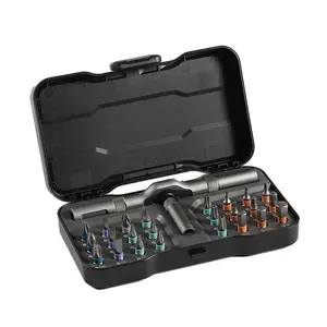 24 in 1 DIY Screwdriver Set,1 Set Switchable Screwdriver Shape Magnetic Screwdriver,Compact and Portable Ratchet Screwdriver Set,Multifunctional Drill Bit Set,Detachable T-shaped Ratchet Handle Hardware,Precision Screwdriver Tool Kit,Home Repair Tool Box