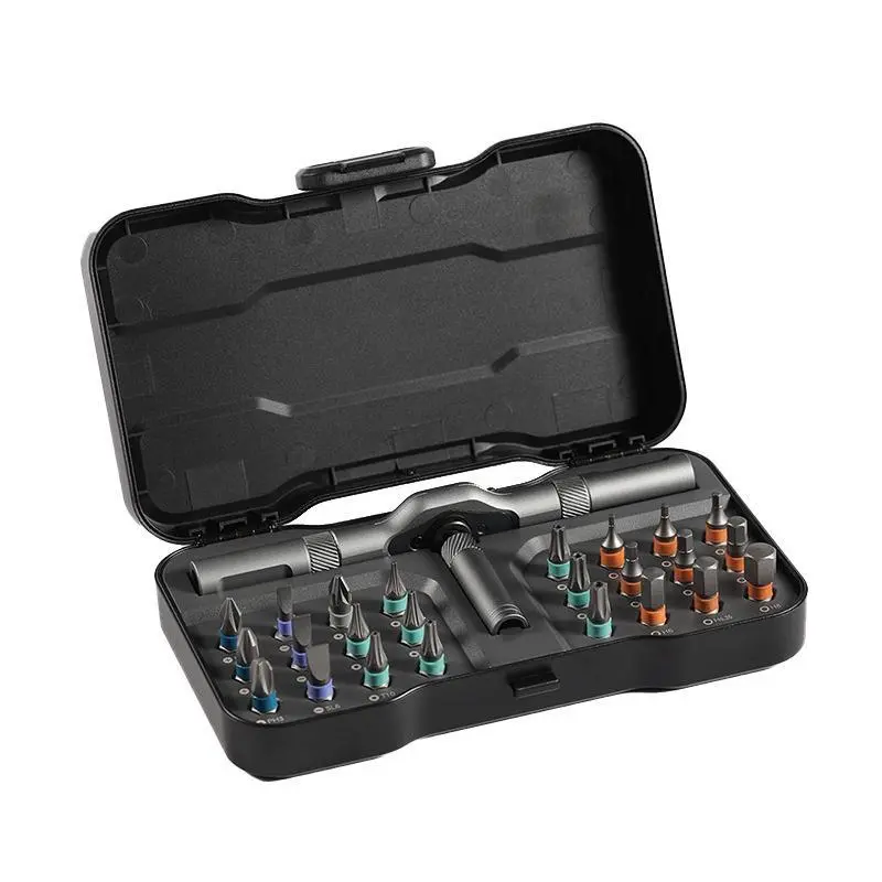 24 in 1 DIY Screwdriver Set,1 Set Switchable Screwdriver Shape Magnetic Screwdriver,Compact and Portable Ratchet Screwdriver Set,Multifunctional Drill Bit Set,Detachable T-shaped Ratchet Handle Hardware,Precision Screwdriver Tool Kit,Home Repair Tool Box
