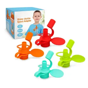 Water Bottle Spout Adapter,   Water Bottle Adapter for , Protects  Mouth - No Spill &  (Mix - 4 Pack)