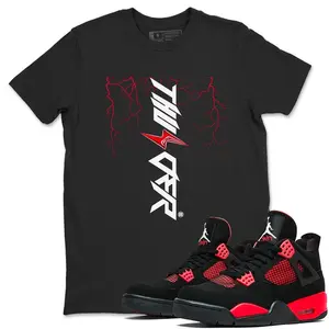 Lightning Thunder - Sneaker Shirts To Match Jordans 4s Red Thunder TOP PULLOVER