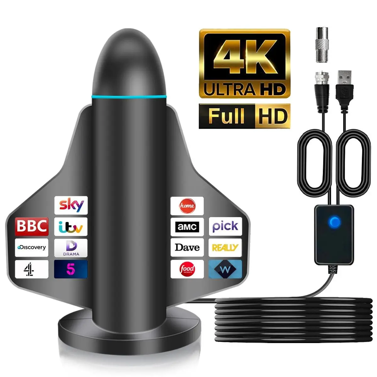 Super strong signal TV Antenna Digital HD Antena Indoor HDTV 1080P 4K Long Range,Compatible with multiple TV channels