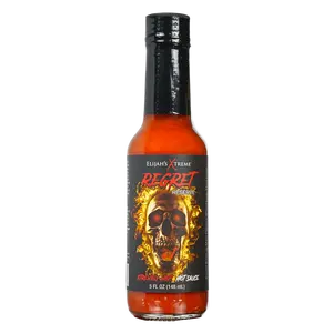 Elijah's Xtreme Regret Reserve Hot Sauce -  Carolina Reaper, Trinidad Scorpion & Habanero, Extreme Heat About 999,999 SHU, 70% Peppers, No Extracts, No Added Sugar, 5 oz