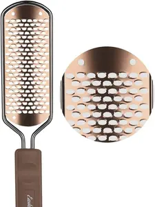 Foot File Foot Scrubber Pedicure - Callus Remover for Feet Easkep Professional Grater Rasp Foot Scraper Corns Callous Removers Cracked Dead Skin Remover for Dry and Wet Feet (Golden)