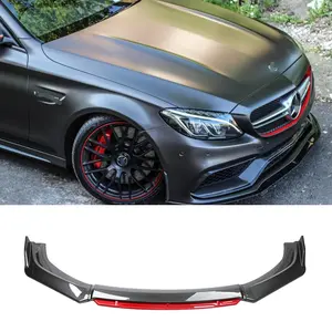 For Mercedes Benz C300 Carbon Fiber Front Bumper Lip Spoiler Boby Kits Splitter