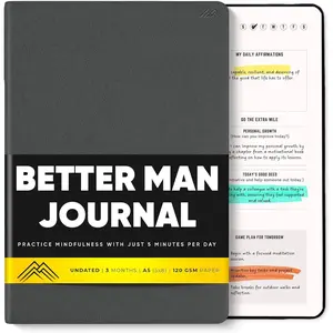Man Journal - Gratitude Journal - 5 Minute Journal - Reflection Manifestation Journal for Mindfulness & Self Care Journal - Goal/Guided Gratitude Journal for Men
