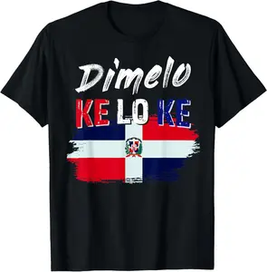 Women's Short-Sleeve Round Neck Tshirt - Vintage Distressed Dominican Republic Flag Graphic Print, Dimelo KeLoKe Menswear-Inspired Casual Street Fashion Apparel, Comfortable Everyday Fit Top