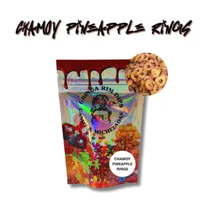 Chamoy Pineapple Rings – Sweet & Tangy Gummy Candy (Not Spicy) – 10oz Bag, Jars & 1LB Sizes