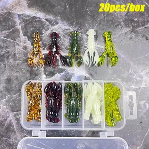 20pcs Realistic Shrimp Lures, Soft Bait Simulation Worms, Suitable for Trout and Bass Fishing, Freshwater and Saltwater, Fishing Accessories
