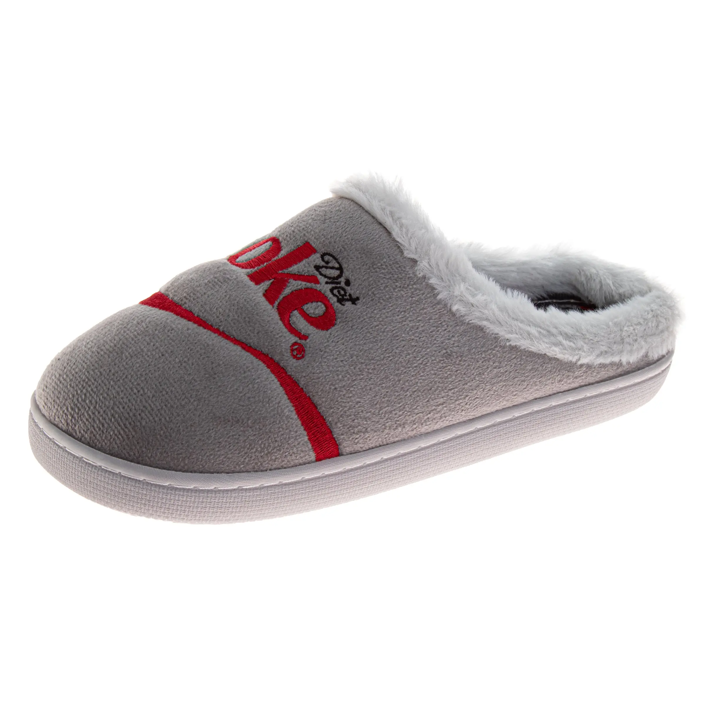 Coca-Cola Men's Classic Print Slide Slippers, Officially Licensed Plush Indoor Wear with Soft Cushioning and Non-Slip Sole