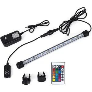 MQ 8 in Submersible LED Aquarium Light, 1.2W Color Changing Fish Tank Light with Remote Control, IP68 Crystal Glass 9 LEDs Lights Bar, for Fish Tank 10-15 inch