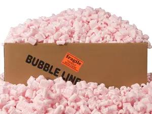 Bubblefast! Brand 3.5 cu. ft. Pink Anti-Static Packing Peanuts Popcorn Made from 100% Recycled Material Bubblefast! Brand 3.5 cu. ft. (22.5 Gallons) Pink Anti-Static Packing Peanuts Popcorn Made from 100% Recycled Material
