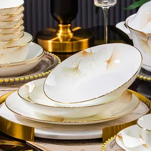 18-Piece Luxe Bone China Dinnerware Set - Premium Porcelain Plates & Bowls for Modern Entertaining, Restaurant-Grade Durability, Dishwasher-Safe Elegance