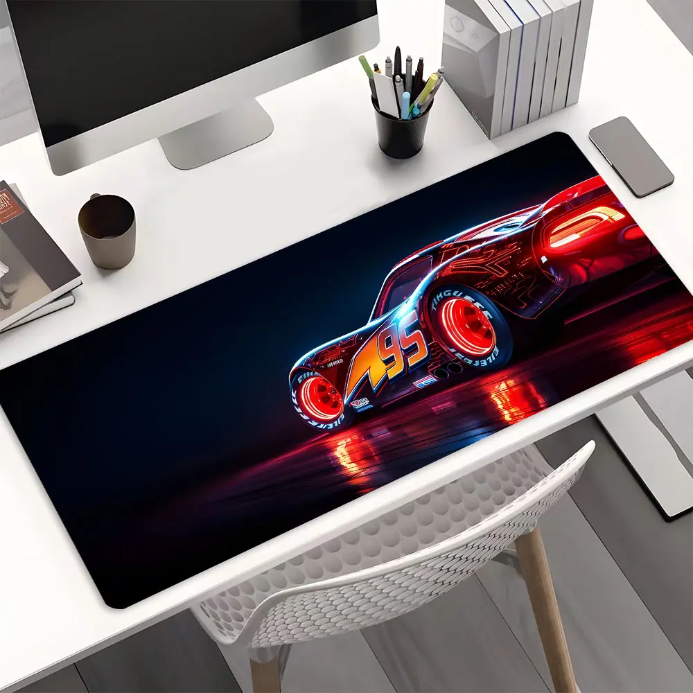 Neon Style Cars Large Gaming Mouse Pad,Aesthetic Desktop Drotection Pad,Washable Rubber Pad Non-Slip Lock Edge Multi-Size Mouse Pad Desktop Accessory Suitable For Home Office,Good Gift for Family and Friends, Office Accessories, Computer Desk Accessories