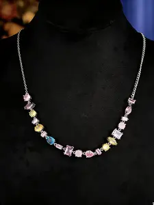 B4 Dopamine Colorful CZ Necklace, Sweet & Cool Clavicle Chain [LiveRoom1]