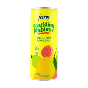 JANS Pink Guava Mango Sparkling Juice Drink 250ml - Low Sugar, Collagen & Prebiotics, Vietnamese Flavor