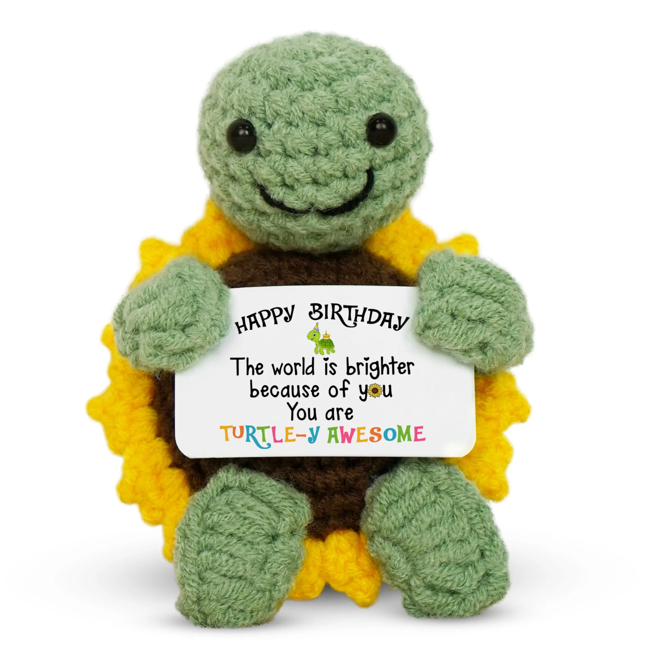 OASSIE Birthday Gifts for Women - Turtle Positive Crochet Animals, Emotional Support Crochet - Turtle Gifts for Women Birthday Unique, Emotional Support Crochets