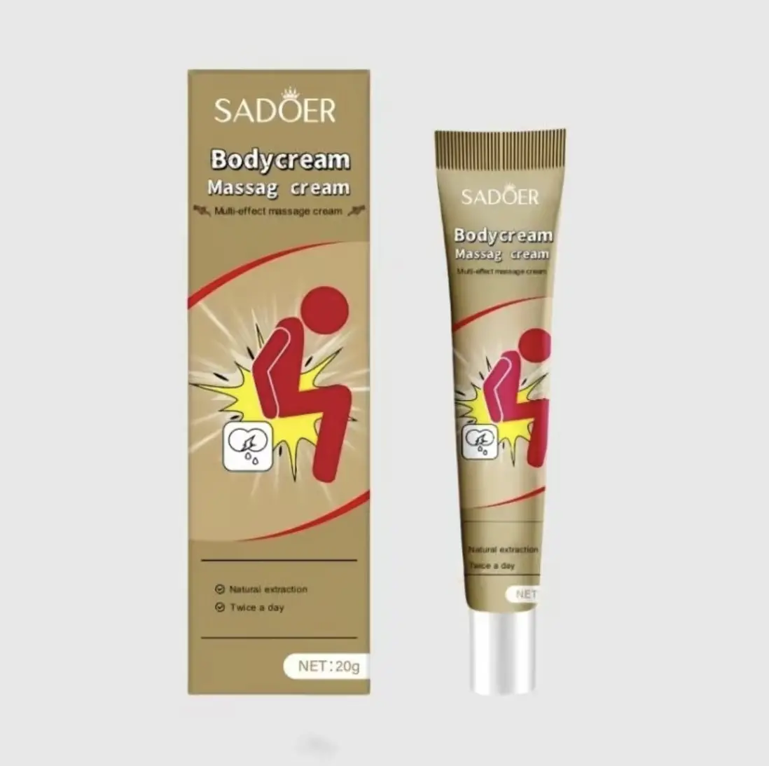 2pcs Body Care Cream for Men & Women Herbal Hemorrhoid Cream 20g with Natural Ingredients Multi-effect Massage Cream