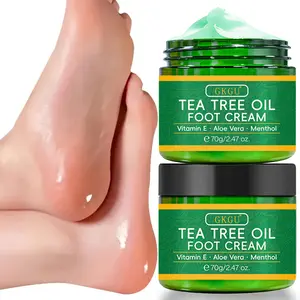 Set of 2 Tea Tree Oil Foot Creams, Hydrates Dry, Rough, And Cracked Skin, Softens And Smooths, Long-Lasting Fresh Fragrance, Gentle Formula for Men, Women, And Pets, All-Season Foot Care | Revitalizing Footwear | Nourishing Formula | Foot Care Product
