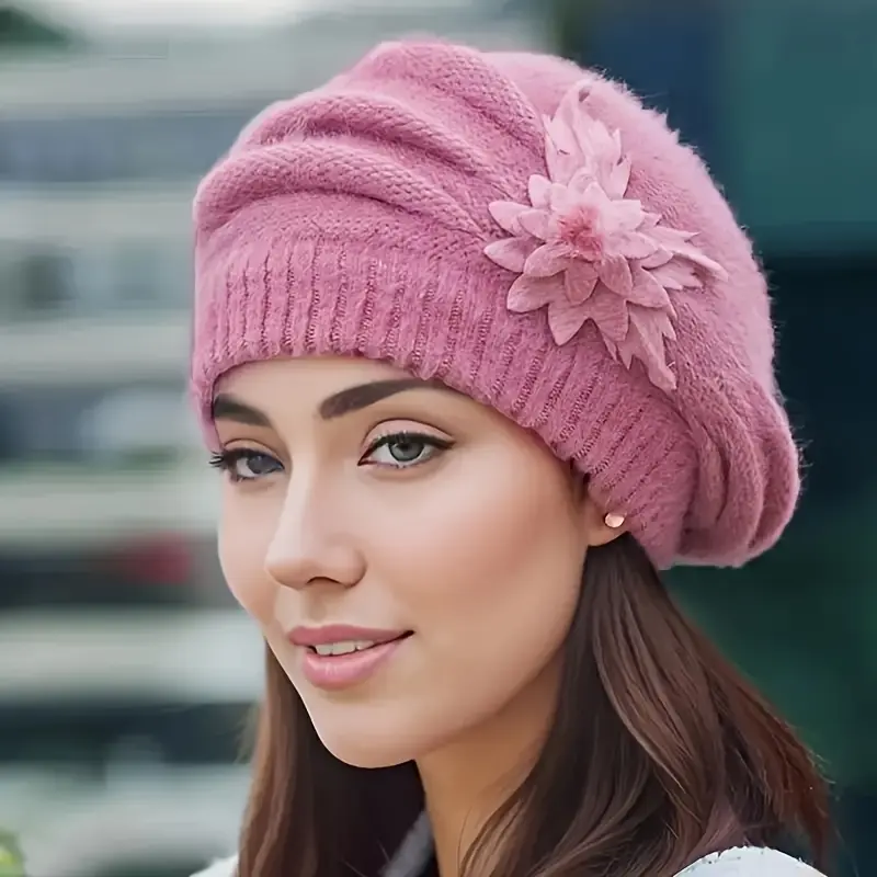 Women's 2025 Classic Faux Fur Thermal Knit Hat - Cute Fluffy Keep Warm Coldproof Ear Warmer for Winter Outdoor Activities Fashion Accessory, Cute Fluffy Hats, Keep Warm Hats