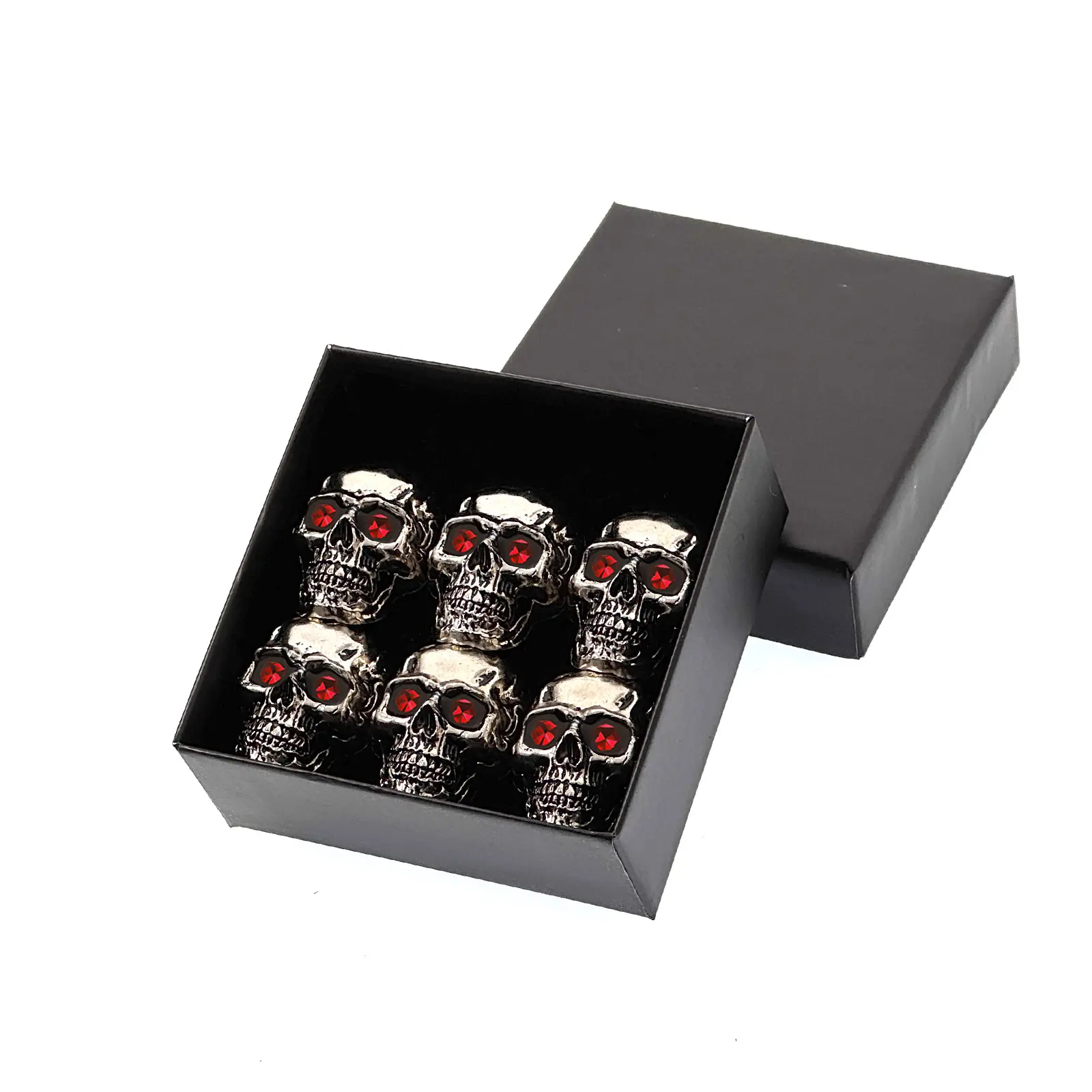 Unique Skull Higher End Fridge Magnets Set of 6, Gothic Decor Metal Eye Skull Heads, Home Kitchen Office Decoration, Halloween Gift Idea, Refrigerator Decorating Magnet, Decorative Fridge Magnets