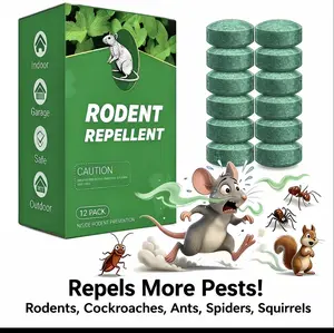 12-Pack High - performance Peppermint Oil Mouse Repellent! Natural - based and user - friendly, it effectively deters rats, mice, ants, roaches, spiders, and squirrels. Sturdy for both indoor and outdoor use in garden and home