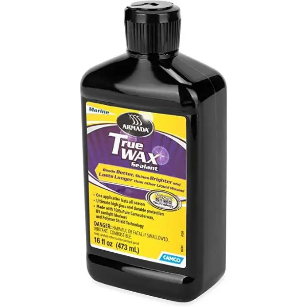 Camco Armada True Wax Sealant - 16 oz Carnauba Buffing Wax for Car Detailing Accessories, High Gloss, UV Protection, Extreme Temp Application, Bottle, Chrome Protection, Durability