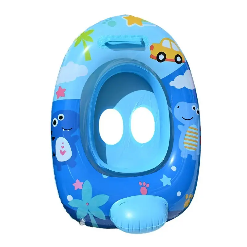 Cartoon Inflatable Kids Swim Boat, Anti-Tip with Safety Handle, Thick Seat Ring, Baby Pool Beach Play Float, Infant Swimming Toy, Infant Floatie, Fun Pool Floats, Pool Floats, Inflatable Pool Floaters, Pool Floaties