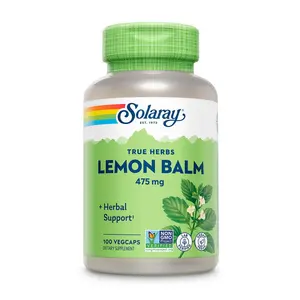 Solaray Lemon Balm Aerial Extract Supplement, 475mg Herbal Wellness Support