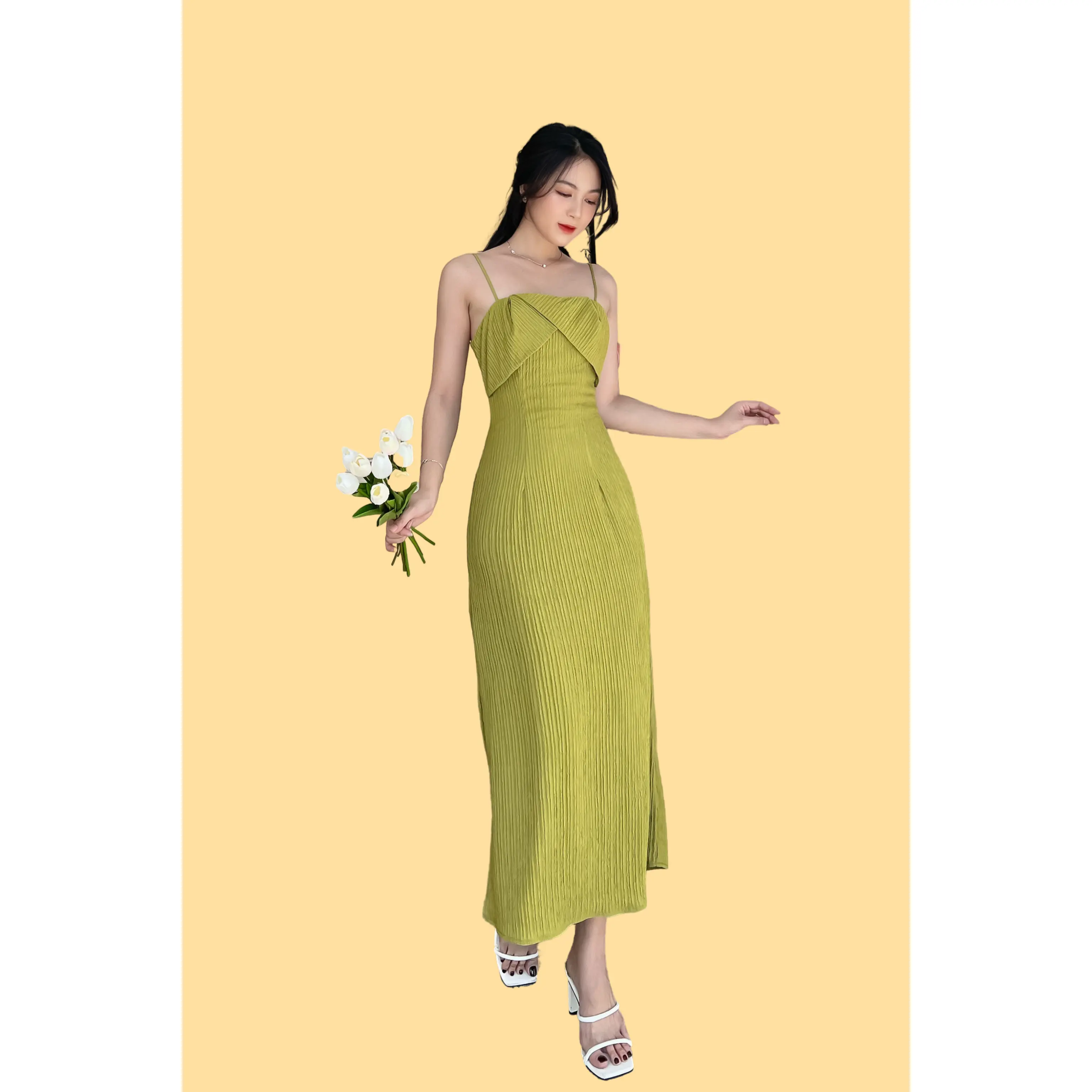 Bella Midi Dress - Avocado