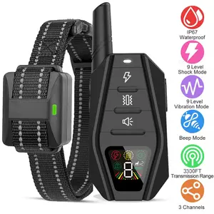 Up to 3300ft Shock Collar for Dogs,Rechargeable 4 Modes Electric Training Collar with Remote, 26inch Adjustable Strap for Small Medium Large Dogs with Beep, Vibration, Safe Shock Modes (10-140 Lbs)
