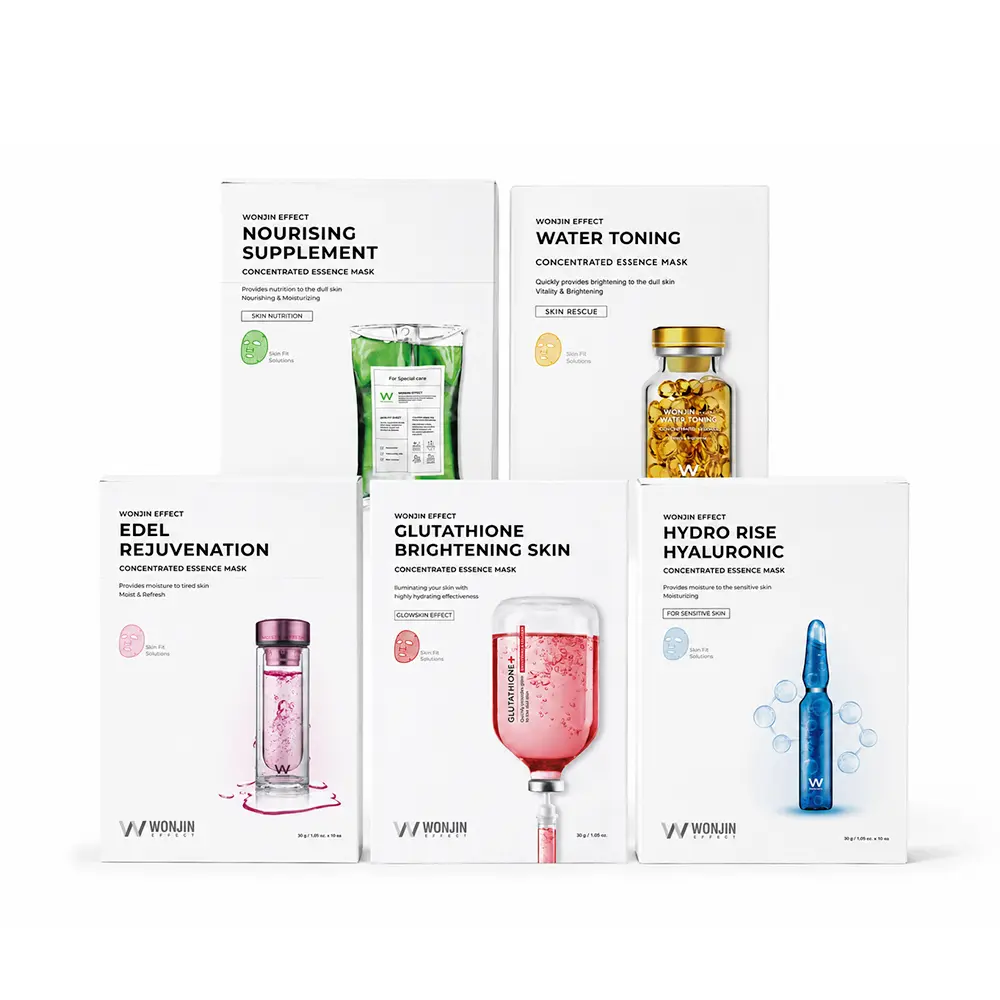 WONJIN EFFECT FACIAL MASK 1.05 fl Oz*10 pieces, Hydrating, Moisturizing, Skin Elasticity, Wrinkle Care, Hyaluronic Acid, Aquaxyl, Skin Barrier, Mask Sheet