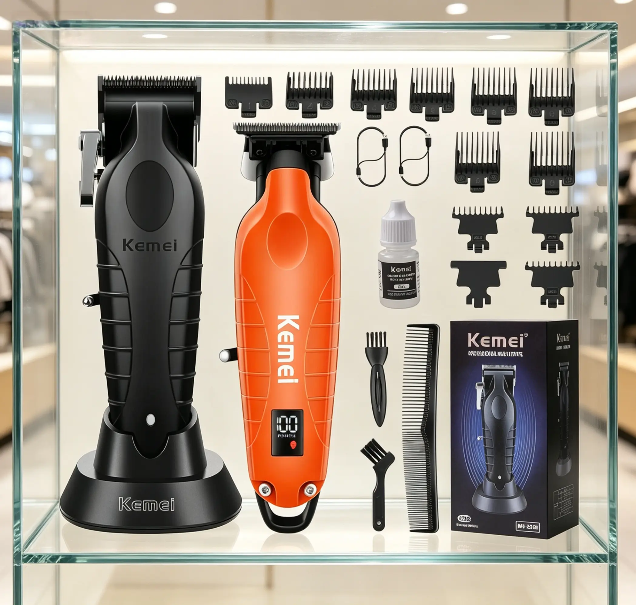 KEMEI Hair Clippers for Men, Professional Clipper and Trimmers Set