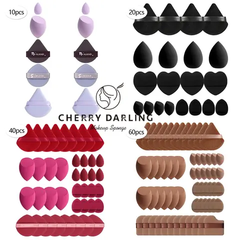 10/20/40/60pcs Multi-Functional Makeup Sponges, Beauty Blenders, Latex-Free Wet and Dry Beauty Blending Tools for Flawless Foundation, Suitable for All Skin Types