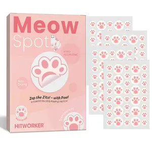 144pcs Cat Paw Acne Pimple Patches, Local Treatment for Acne, Quick Relief for Redness Swelling, Cute Design, Gentle on Skin, Easy to Use