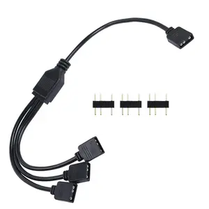 ARGB Splitter Cable 5V 3Pin Addressable RGB 1 to 3 Splitter Cable with Male Pins for Computer Chassis, CPU Cooler and 5V ARGB Fan