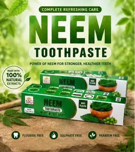 Neem Toothpaste with Mint Flavor | Natural Neem Extract, Clove Oil & Blackseed | Fluoride Free Sulphate Free Paraben Free | Stronger Teeth Fresh Breath | 6.5oz 184g