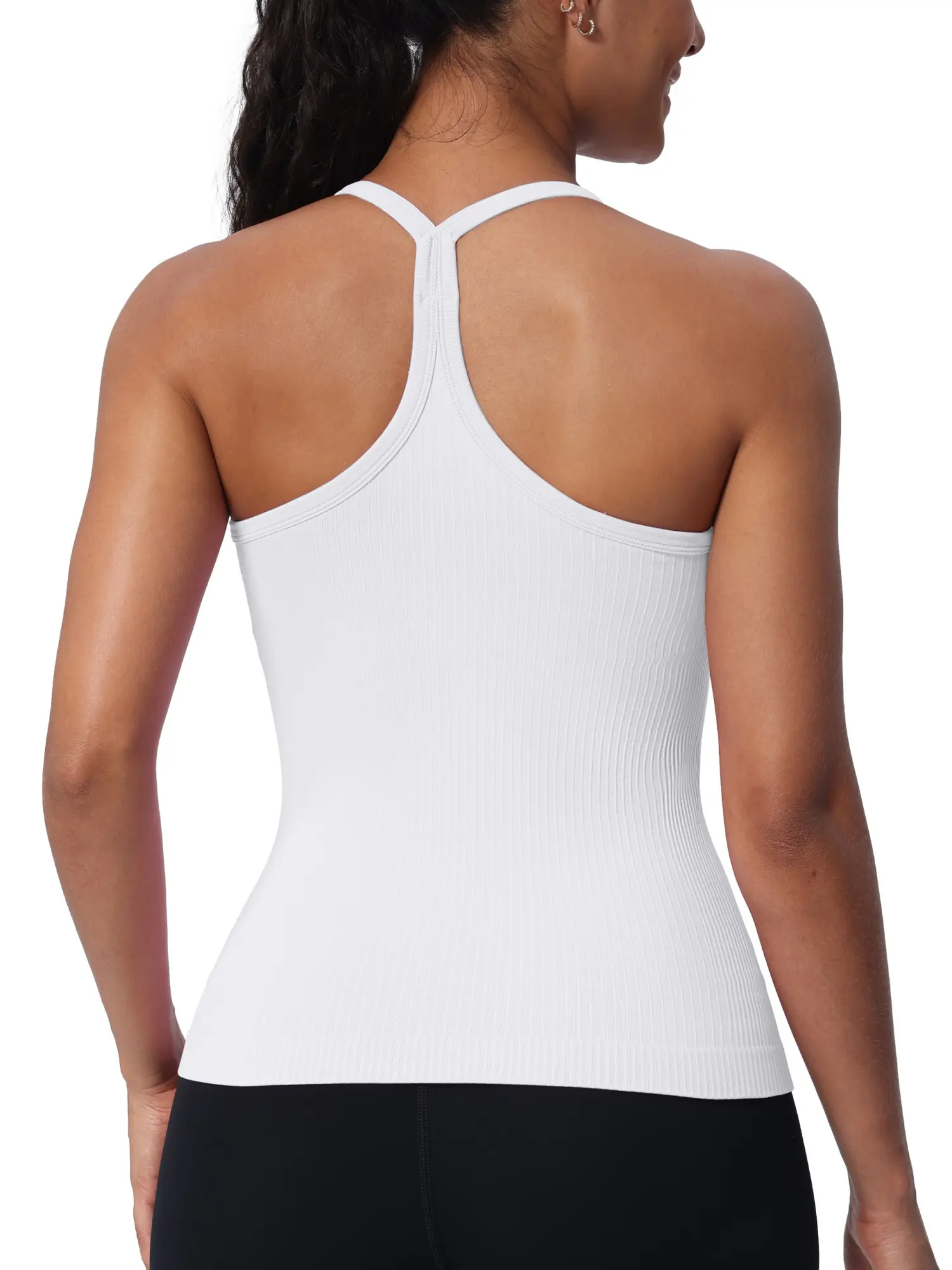 Seamless Workout Tank Tops with Built in Bra，Racerback Athletic Tank Tops Yoga Fitness