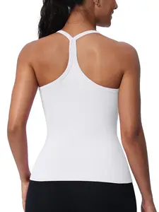 Seamless Workout Tank Tops with Built in Bra，Racerback Athletic Tank Tops Yoga Fitness